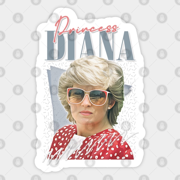 Princess Diana --- Retro 80s Vibes Sticker by DankFutura